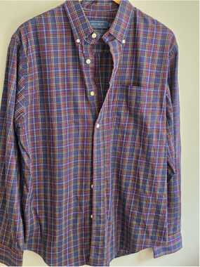Biltmore Men's Plaid Button Down Shirt Size M Blue Red Yellow Cotton Classic